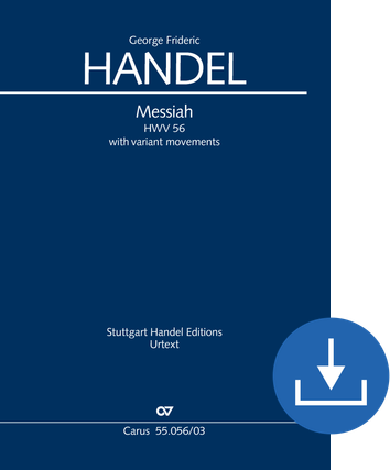 Messiah Vocal score digital (download), pdf file, with variant movements, English