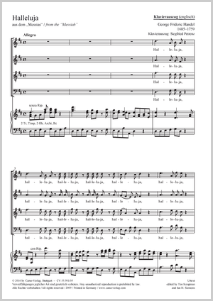 Hallelujah from the oratorio "Messiah" Vocal score, English
