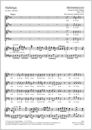 Hallelujah from the oratorio "Messiah" Vocal score, German