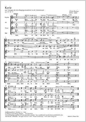 Thumbnail: Albert Becker: Kyrie, Gloria und Agnus Dei