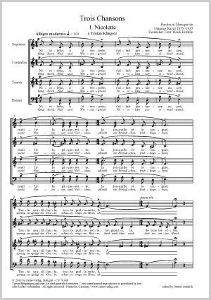 Maurice Ravel Trois Chansons Sheet Music Buy Choral Sheet Music