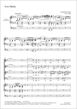Gioachino Rossini: Ave Maria - Noten | Carus-Verlag