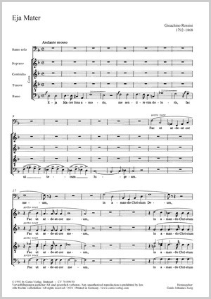 Gioachino Rossini: Eja Mater - Noten | Carus-Verlag