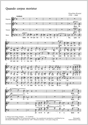 Gioachino Rossini: Quando corpus morietur - Sheet music | Carus-Verlag