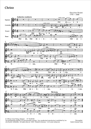 Christe eleison; Sanctus Score
