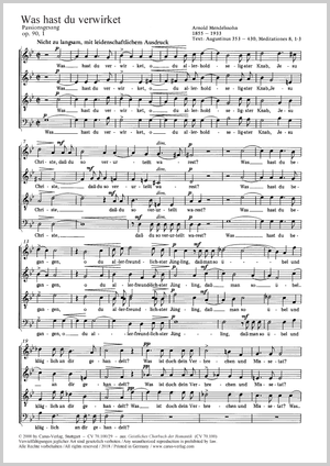 Was hast du verwirket Passionsgesang Partitur, Einzelausgabe aus Chorbuch