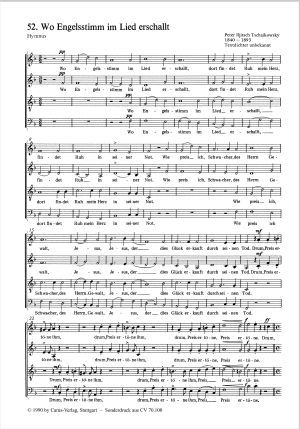 Wo Engelsstimm im Lied erschallt Hymnus Partitur