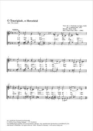 Franz Liszt: O Traurigkeit, o Herzeleid - Noten | Carus-Verlag
