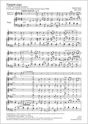 Gabriel Fauré: Tantum ergo - Sheet music | Carus-Verlag