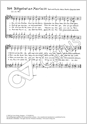 Bittgebet an Maria Partitur, In dieser Ausgabe / in this edition: Coro SATB