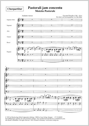 Giovanni Paisiello: Pastorali jam concentu - Partition | Carus-Verlag