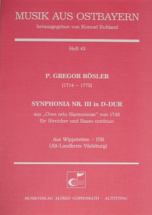 Synphonia Nr. III in D-Dur aus: Oves octo Harmonicae von 1748 Partition