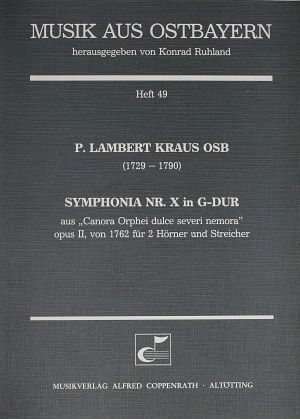 Symphonia Nr. X in G-Dur aus: Canora Orphei dulce severi nemora Partitur