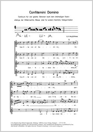 Giovanni Pierluigi da Palestrina: Confitemini Domino - Noten | Carus-Verlag