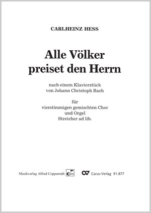 Alle Völker preiset den Herrn Nach einem Klavierstück von Johann Christoph Bach Conducteur