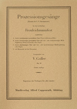 Goller, Prozessionsgesänge Partitur