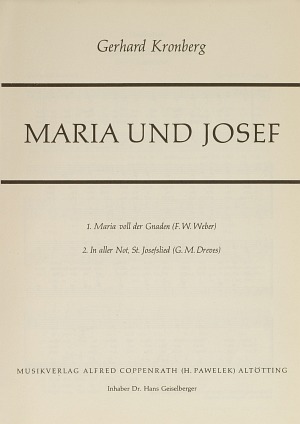 Kronberg: Maria und Joseph Partitur