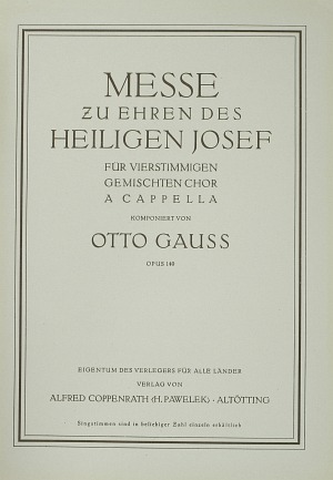 Messe zu Ehren des heiligen Josef Partitur