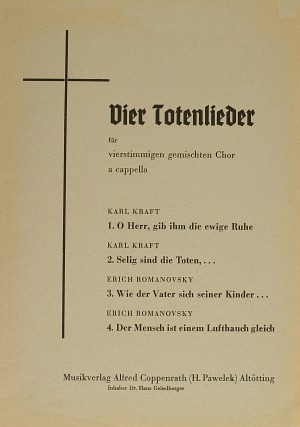 Kraft/Romanovsky: Vier Totenlieder - Noten | Carus-Verlag
