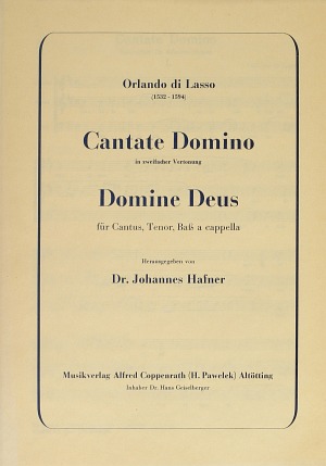 Lasso: Cantate Domino + Domine Deus - Noten | Carus-Verlag