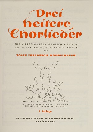 Doppelbauer, Drei heitere Chorlieder Partitur