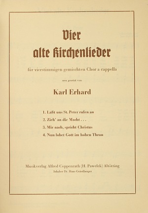 Erhard, 4 alte Kirchenlieder - Noten | Carus-Verlag