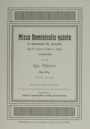 Thumbnail: Ignaz Mitterer: Missa Dominicalis quinta