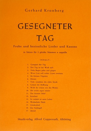 Kronberg: Gesegneter Tag. Frohe und besinnliche Lieder und Kanons Sammlung