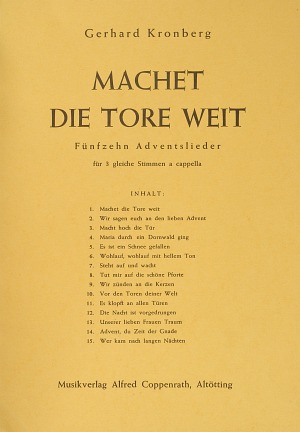 Kronberg: Fünfzehn Adventslieder Partitur