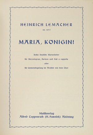 Lemacher: Sechs deutsche Marienlieder Score
