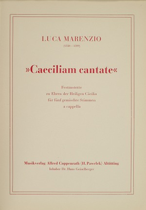 Caeciliam cantate Festmotette zu Ehren der Heiligen Cäcilia Partitur