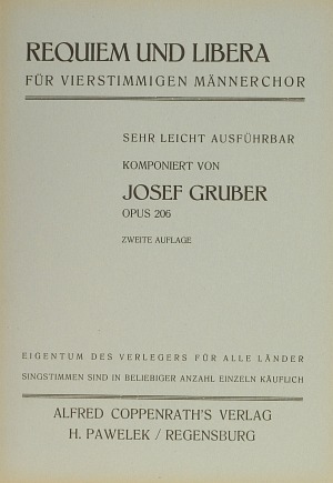 Josef Gruber: Requiem und Libera