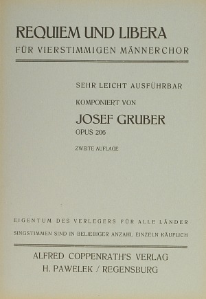 Thumbnail: Josef Gruber: Requiem und Libera