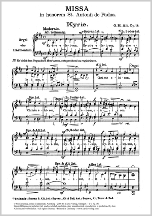 Missa in honorem St. Antonii de Padua Partitur