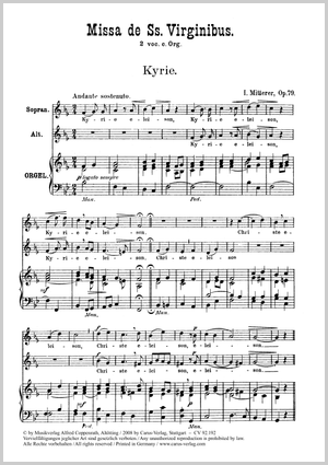 Missa de sanctissimi Virginibus Partitur