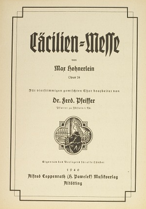 Max Hohnerlein: Messe zur Ehren der hl. Cäcilia - Noten | Carus-Verlag