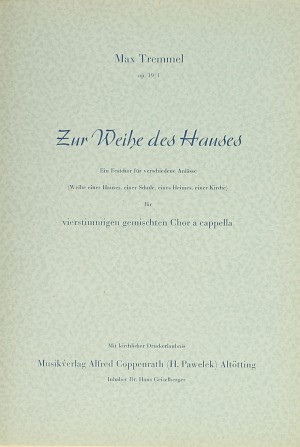 Zur Weihe des Hauses Partition