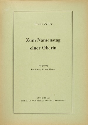 Zum Namenstag einer Oberin Festgesang Partitur