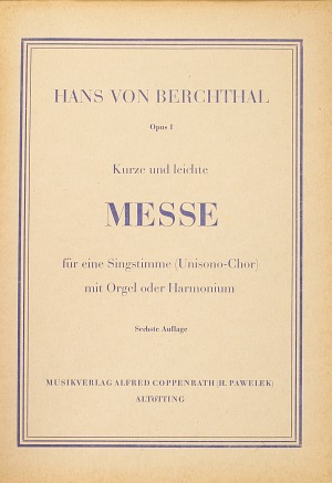 Hans von Berchthal: Kurze und leichte Messe - Noten | Carus-Verlag