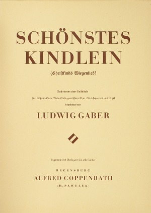 Ludwig Gaber: Schönstes Kindlein - Noten | Carus-Verlag