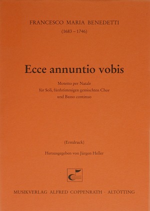 Francesco Maria Benedetti: Ecce annuntio vobis - Noten | Carus-Verlag