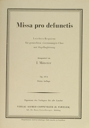 Thumbnail: Ignaz Mitterer: Missa pro defunctis