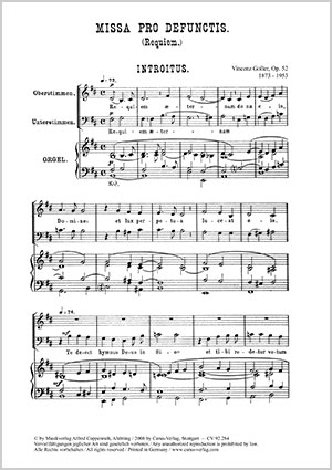 Vincenz Goller: Missa pro defunctis - Noten | Carus-Verlag