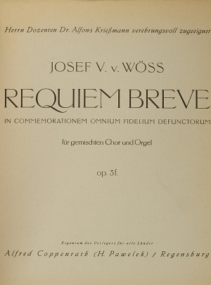 Josef Venantius von Wöß: Requiem breve - Noten | Carus-Verlag