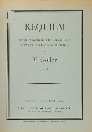 Vincenz Goller: Requiem