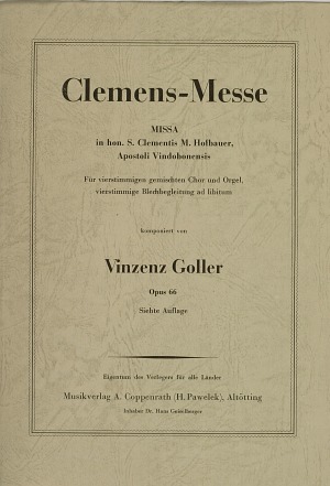 Missa in honorem St. Clementis Partition