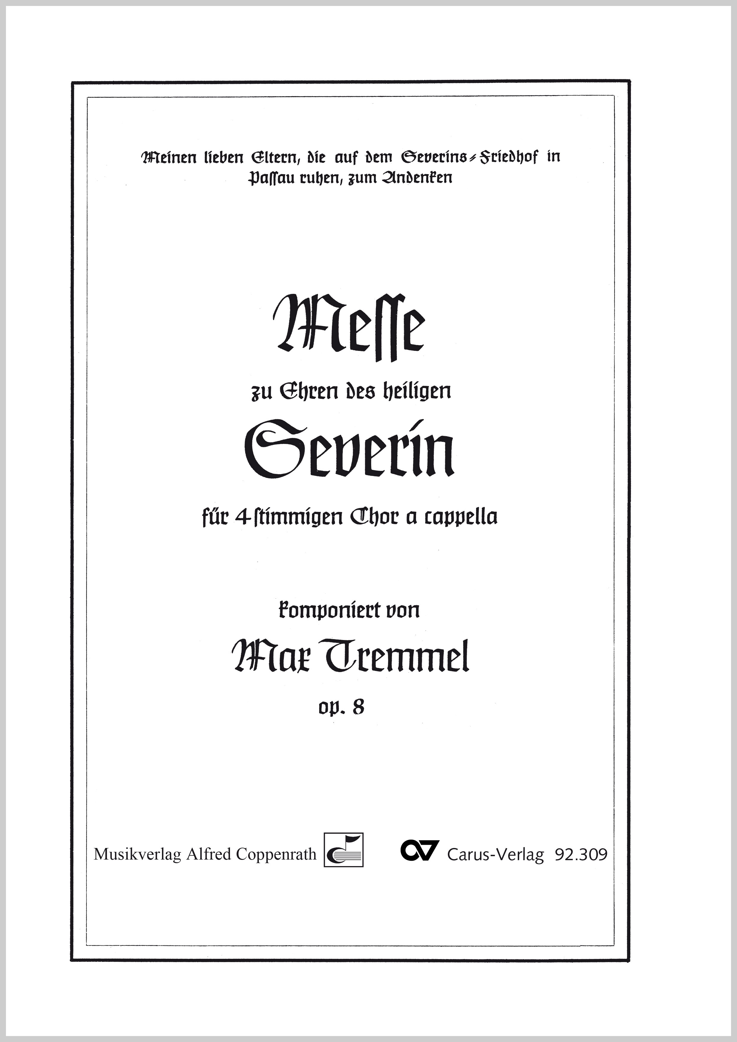 Messe zu Ehren des heiligen Severin Partition