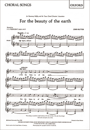 For the beauty of the earth Klavierauszug, für Coro SA