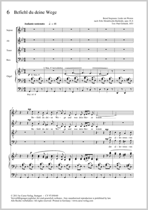 Befiehl du deine Wege aus Lieder mit Worten Partitur