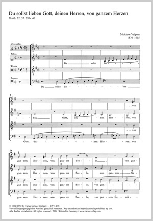 Melchior Vulpius Du Sollst Lieben Gott Deinen Herren Von